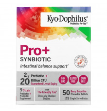 Kyolic, Kyo-Dophilus, Pro+Synbiotic, Berry Smoothie, 20 Billion CFU, 50 Chewable Tablets