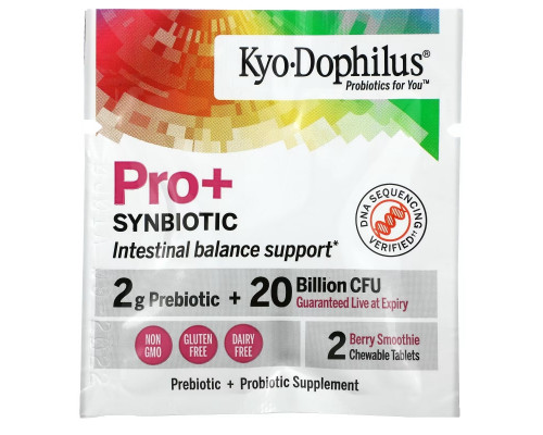 Kyolic, Kyo-Dophilus, Pro+Synbiotic, Berry Smoothie, 20 Billion CFU, 50 Chewable Tablets Kyolic, Kyo-Dophilus, Pro+Synbiotic, Berry Smoothie, 20 Billion CFU, 50 Chewable Tablets