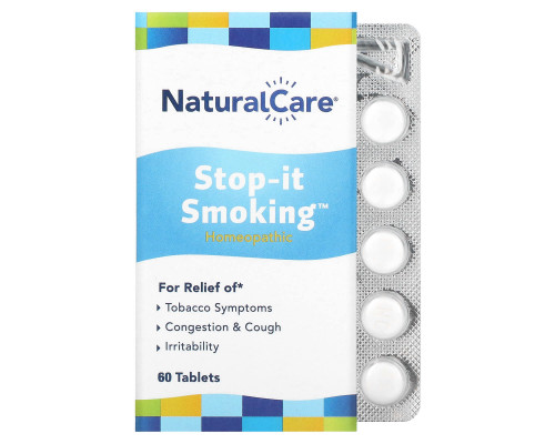 NaturalCare, Stop-it Smoking, таблетки для детоксикации, без никотина, 60 таблеток NaturalCare, Stop-it Smoking, таблетки для детоксикации, без никотина, 60 таблеток