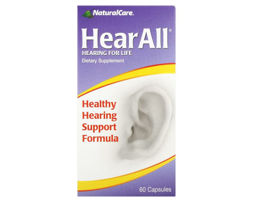 NaturalCare, HearAll, Healthy Hearing Support Formula, 60 Capsules NaturalCare, HearAll, Healthy Hearing Support Formula, 60 Capsules