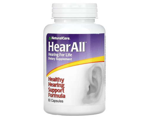 NaturalCare, HearAll, Healthy Hearing Support Formula, 60 Capsules NaturalCare, HearAll, Healthy Hearing Support Formula, 60 Capsules