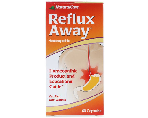NaturalCare, Reflux-Away, для мужчин и женщин, 60 капсул NaturalCare, Reflux-Away, для мужчин и женщин, 60 капсул