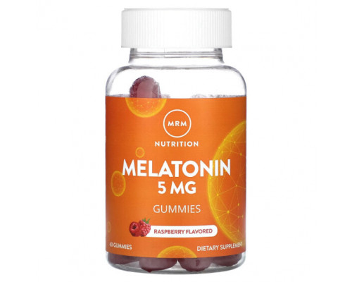 БАДы MRM Nutrition, Жевательные мармеладки с мелатонином, малина, 5 мг, 60 жевательных таблеток БАДы MRM Nutrition, Жевательные мармеладки с мелатонином, малина, 5 мг, 60 жевательных таблеток