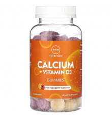 Кальций MRM Nutrition, Жевательные таблетки с кальцием и витамином D3, с апельсином и ягодами, 60 жевательных таблеток