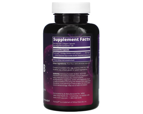 MRM Ginkgo B 60 mg 120 Veggie Caps MRM Ginkgo B 60 mg 120 Veggie Caps