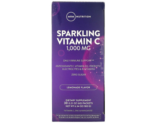 MRM, Sparkling Vitamin C, Lemonade, 1000 mg, 30 Packets, 0.21 oz (6 g) MRM, Sparkling Vitamin C, Lemonade, 1000 mg, 30 Packets, 0.21 oz (6 g)