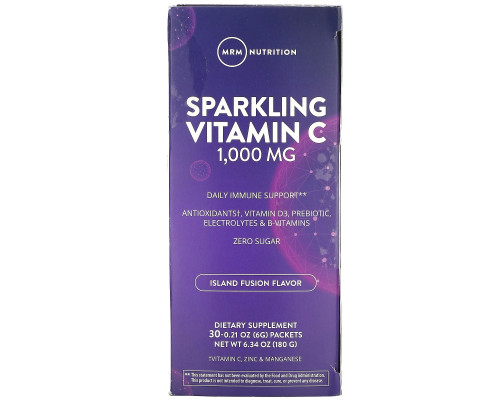 MRM, Sparkling Vitamin C, Island Fusion, 1,000 mg, 30 Packets, 0.21 oz (6 g) MRM, Sparkling Vitamin C, Island Fusion, 1,000 mg, 30 Packets, 0.21 oz (6 g)
