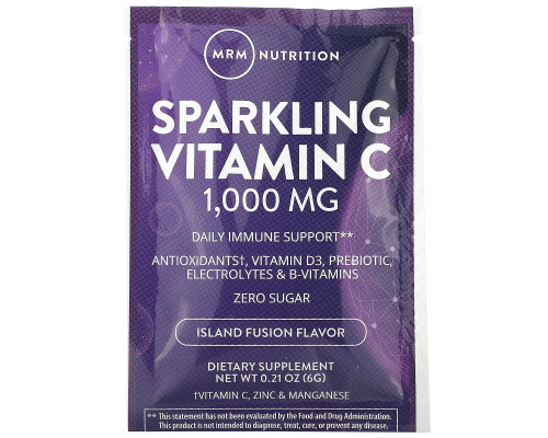 MRM, Sparkling Vitamin C, Island Fusion, 1,000 mg, 30 Packets, 0.21 oz (6 g) MRM, Sparkling Vitamin C, Island Fusion, 1,000 mg, 30 Packets, 0.21 oz (6 g)