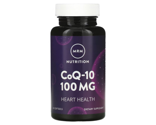 MRM, CoQ-10, 100 мг, 60 гелевых капсул MRM, CoQ-10, 100 мг, 60 гелевых капсул
