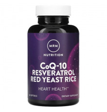 Коэнзим Q10 MRM Nutrition, CoQ-10, ресвератрол, красный дрожжевой рис, 60 мягких таблеток