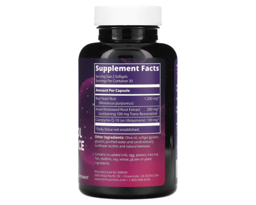 Коэнзим Q10 MRM Nutrition, CoQ-10, ресвератрол, красный дрожжевой рис, 60 мягких таблеток Коэнзим Q10 MRM Nutrition, CoQ-10, ресвератрол, красный дрожжевой рис, 60 мягких таблеток