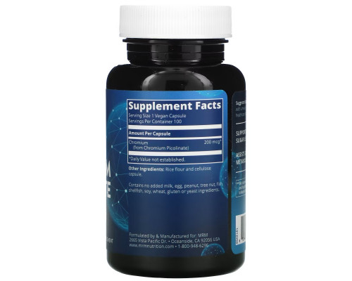 MRM Chromium Picolinate 200 High Potency 100 Capsules MRM Chromium Picolinate 200 High Potency 100 Capsules