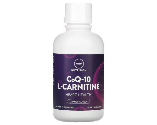 MRM, COQ-10 with L-Carnitine, Orange-Vanilla, 100 mg / 1,000 mg, 16 fl oz (480 ml) MRM, COQ-10 with L-Carnitine, Orange-Vanilla, 100 mg / 1,000 mg, 16 fl oz (480 ml)