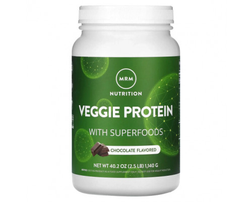 Суперфуды MRM Nutrition, Растительный протеин с суперфудами, со вкусом шоколада, 1140 г (2,5 фунта) Суперфуды MRM Nutrition, Растительный протеин с суперфудами, со вкусом шоколада, 1140 г (2,5 фунта)