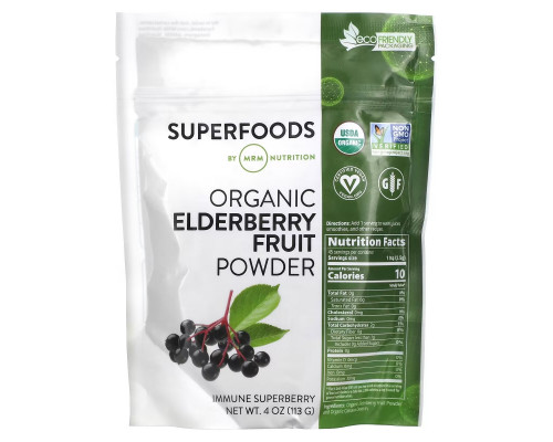 MRM Nutrition, Organic Elderberry Fruit Powder, 4 oz (113 g) MRM Nutrition, Organic Elderberry Fruit Powder, 4 oz (113 g)