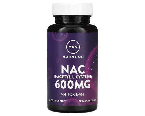 MRM Nutrition, Nac, N-Acetyl-L-Cysteine, 600 mg, 60 Vegan Capsules MRM Nutrition, Nac, N-Acetyl-L-Cysteine, 600 mg, 60 Vegan Capsules