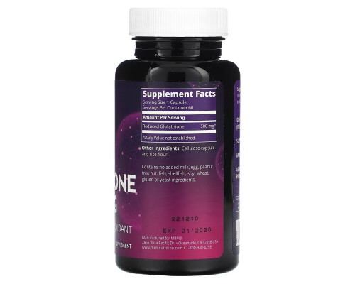 MRM Nutrition, С пониженным содержанием глутатиона, 500 мг, 60 веганских капсул MRM Nutrition, С пониженным содержанием глутатиона, 500 мг, 60 веганских капсул