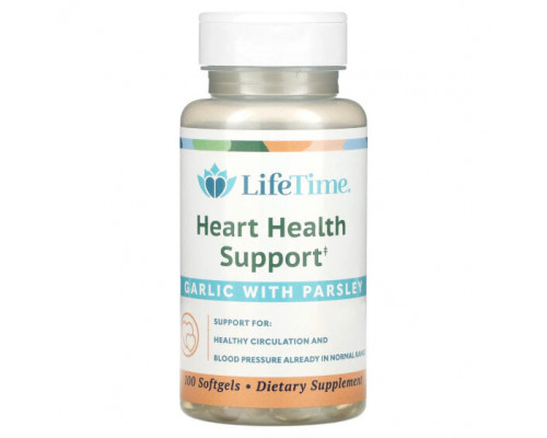 Чеснок LifeTime Vitamins, Поддержка здоровья сердца, 100 мягких таблеток Чеснок LifeTime Vitamins, Поддержка здоровья сердца, 100 мягких таблеток
