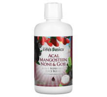 LifeTime Vitamins, Life's Basics, Смесь соков суперфруктов 4-в-1, асаи, гарциния, нони и годжи, 32 ж. унц.(946 мл)