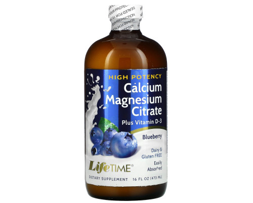 LifeTime Vitamins, Цитрат кальция и магния со вкусом голубики, 16 жидких унций (473 мл) LifeTime Vitamins, Цитрат кальция и магния со вкусом голубики, 16 жидких унций (473 мл)