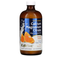 LifeTime Vitamins, Цитрат кальция и магния плюс витамин D3, оригинальный, со вкусом апельсина и ванили, 16 жидких унций (473 мл)