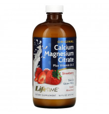 LifeTime Vitamins, Цитрат кальция и магния, Клубника, 16 ж. унц. (473 мл)