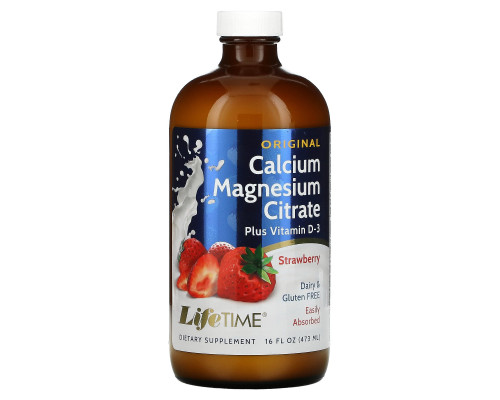 LifeTime Vitamins, Цитрат кальция и магния, Клубника, 16 ж. унц. (473 мл) LifeTime Vitamins, Цитрат кальция и магния, Клубника, 16 ж. унц. (473 мл)