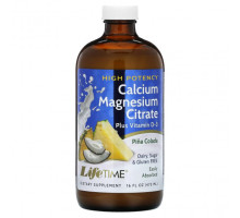 Кальций LifeTime Vitamins, Цитрат кальция и магния, плюс витамин D3, пина колада, 473 мл (16 жидк. Унций)
