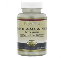 Кальций LifeTime Vitamins, Кальций и магний, калий, витамин D и бор, 120 капсул