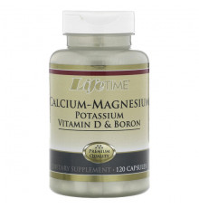 Кальций LifeTime Vitamins, Кальций и магний, калий, витамин D и бор, 120 капсул