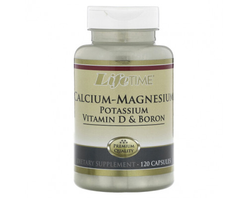 Кальций LifeTime Vitamins, Кальций и магний, калий, витамин D и бор, 120 капсул Кальций LifeTime Vitamins, Кальций и магний, калий, витамин D и бор, 120 капсул