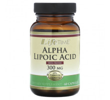 Для здоровья кожи LifeTime Vitamins, альфа-липоевая кислота, 300 мг, 60 капсул