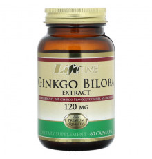 Гинкго Билоба LifeTime Vitamins, экстракт гинкго билоба, 120 мг, 60 капсул