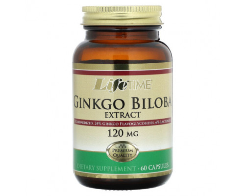 Гинкго Билоба LifeTime Vitamins, экстракт гинкго билоба, 120 мг, 60 капсул Гинкго Билоба LifeTime Vitamins, экстракт гинкго билоба, 120 мг, 60 капсул