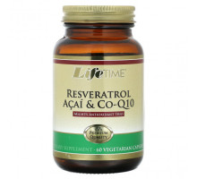 Ресвератрол LifeTime Vitamins, ресвератрол, асаи и коэнзим Q10, 60 вегетарианских капсул