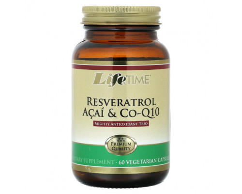 Ресвератрол LifeTime Vitamins, ресвератрол, асаи и коэнзим Q10, 60 вегетарианских капсул Ресвератрол LifeTime Vitamins, ресвератрол, асаи и коэнзим Q10, 60 вегетарианских капсул