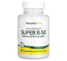 Витамины группы B NaturesPlus, Super B-50 с высокой эффективностью, 90 капсул