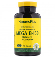 Nature's Plus, Mega B-150, Сбалансированный комплекс витаминов группы B, 90 таблеток