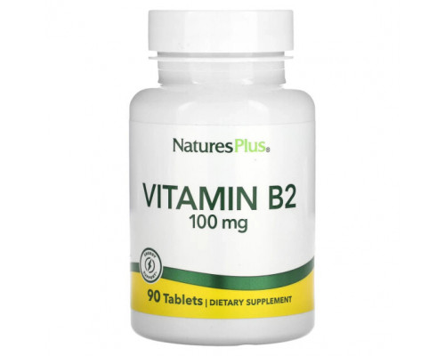 Витамины группы B NaturesPlus, Витамин B2, 100 мг, 90 таблеток Витамины группы B NaturesPlus, Витамин B2, 100 мг, 90 таблеток