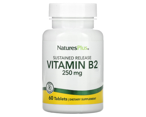 Nature's Plus, Витамин B-2, 250 мг, 60 таблеток Nature's Plus, Витамин B-2, 250 мг, 60 таблеток