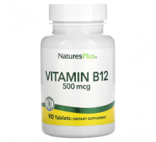 Витамины группы B NaturesPlus, Витамин B12, 500 мкг, 90 таблеток