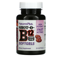 Nature's Plus, Shot-O-B12 Softgels, 5000 mcg, 30 Softgels