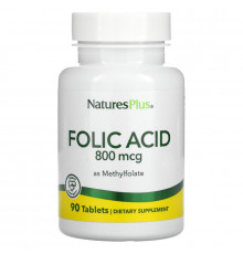 Nature's Plus, Фолиевая кислота, 800 мкг, 90 таблеток