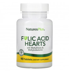 Nature's Plus, Folic Acid Hearts, 90 Tablets