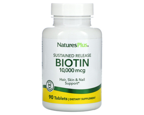Nature's Plus, Биотин, с замедленным высвобождением, 90 таблеток Nature's Plus, Биотин, с замедленным высвобождением, 90 таблеток