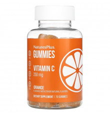 NaturesPlus, Vitamin C Gummies, Orange, 125 mg, 75 Gummies