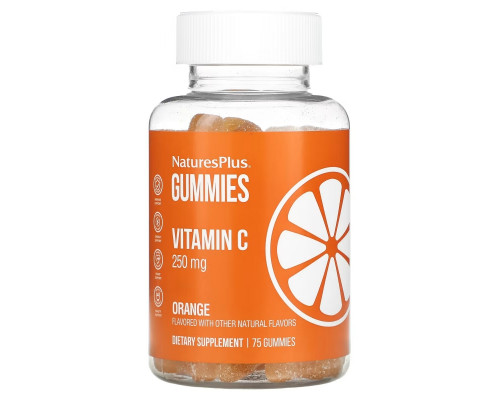 NaturesPlus, Vitamin C Gummies, Orange, 125 mg, 75 Gummies NaturesPlus, Vitamin C Gummies, Orange, 125 mg, 75 Gummies