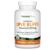 Витамин C NaturesPlus, Chewable Love Buffs, витамин C, натуральный апельсин, 250 мг, 90 таблеток