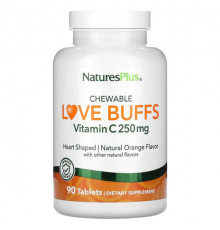 Витамин C NaturesPlus, Chewable Love Buffs, витамин C, натуральный апельсин, 250 мг, 90 таблеток
