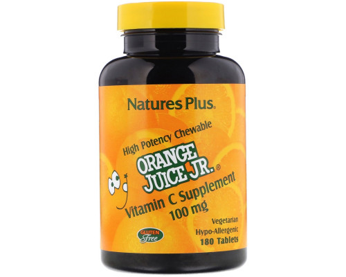 Nature's Plus, Витамин С из апельсинового сока, 100 мг, 180 таблеток Nature's Plus, Витамин С из апельсинового сока, 100 мг, 180 таблеток